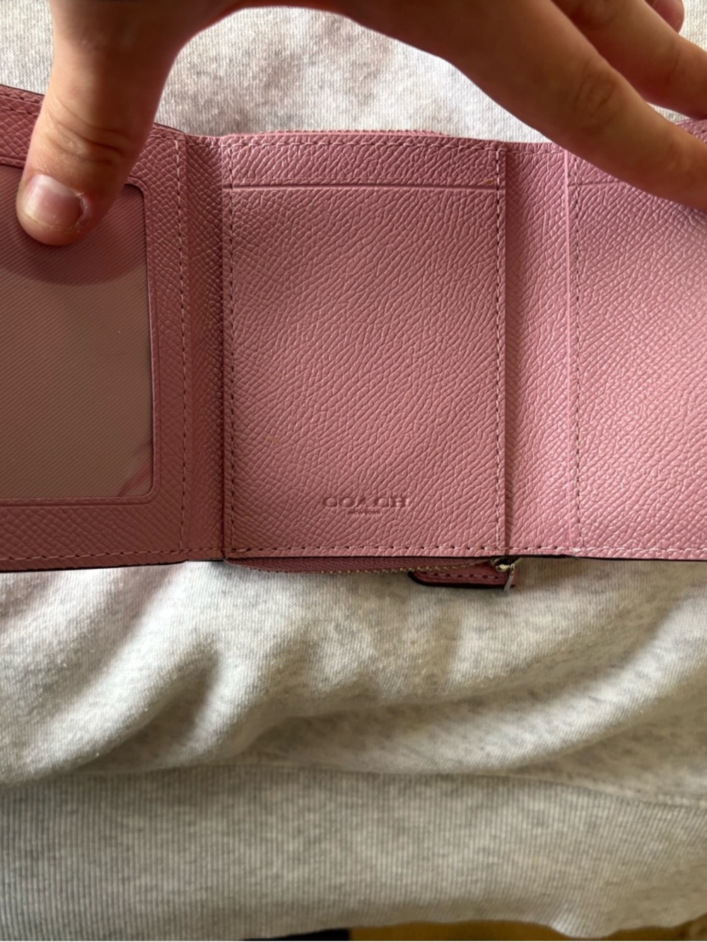 Coach Pink Floral Studded Leather Wristlet and Card Wallet Set - Picture 4 of 5